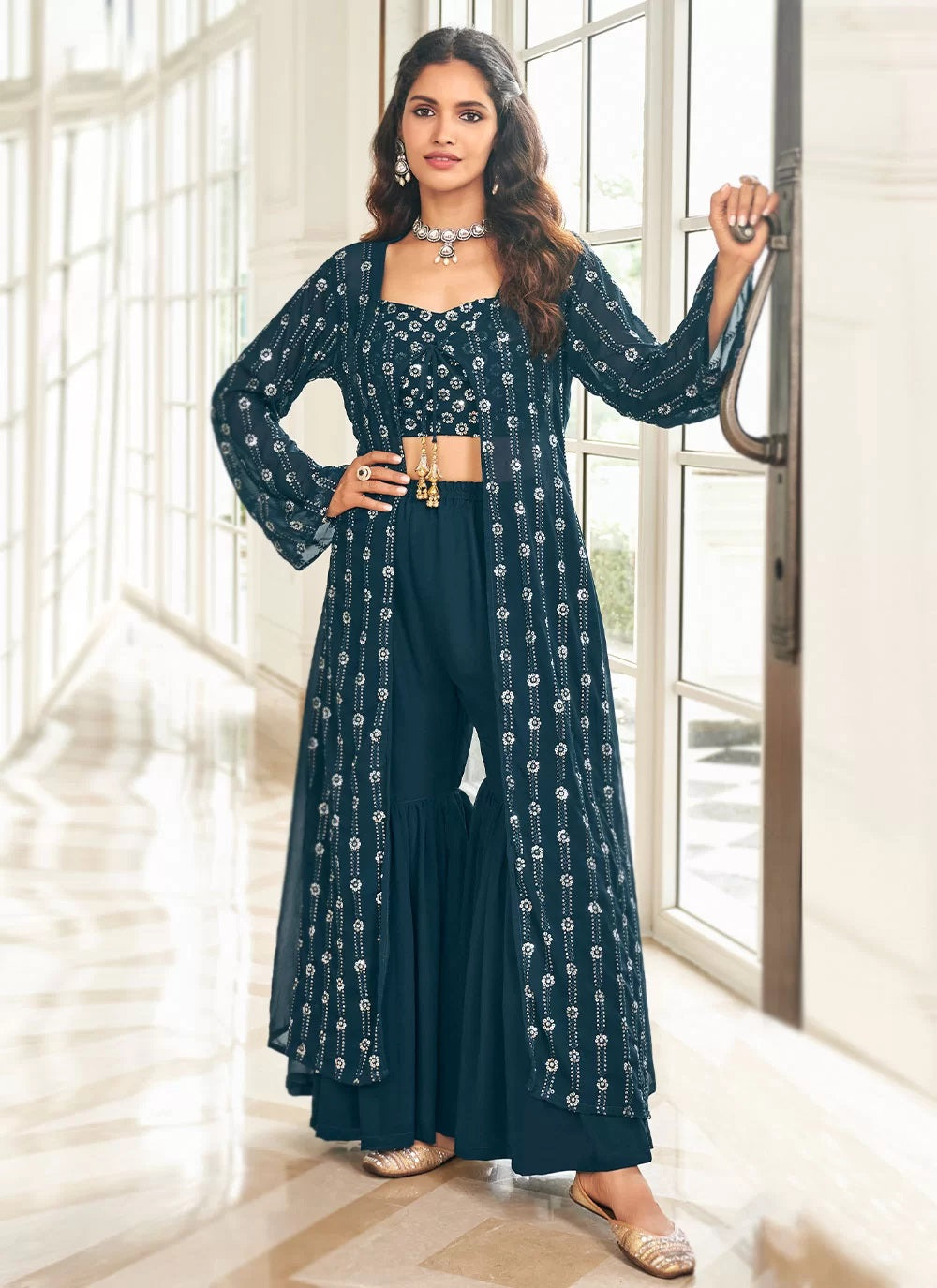 Palazzo style salwar suit hotsell