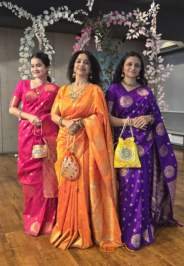 Purple Soft Silk Dual Zari Woven Saree with Peacock Border