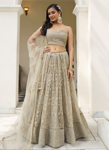 Designer Net Thread and sequins Work Indian Wear Lehenga