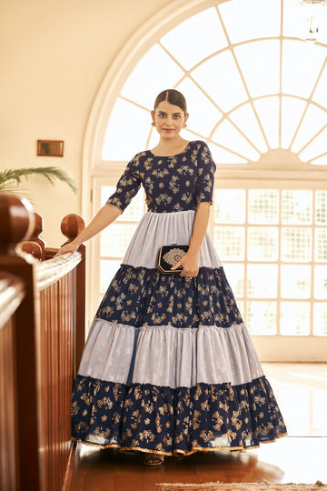 Awesome Faux Georgette Festival Designer Gown