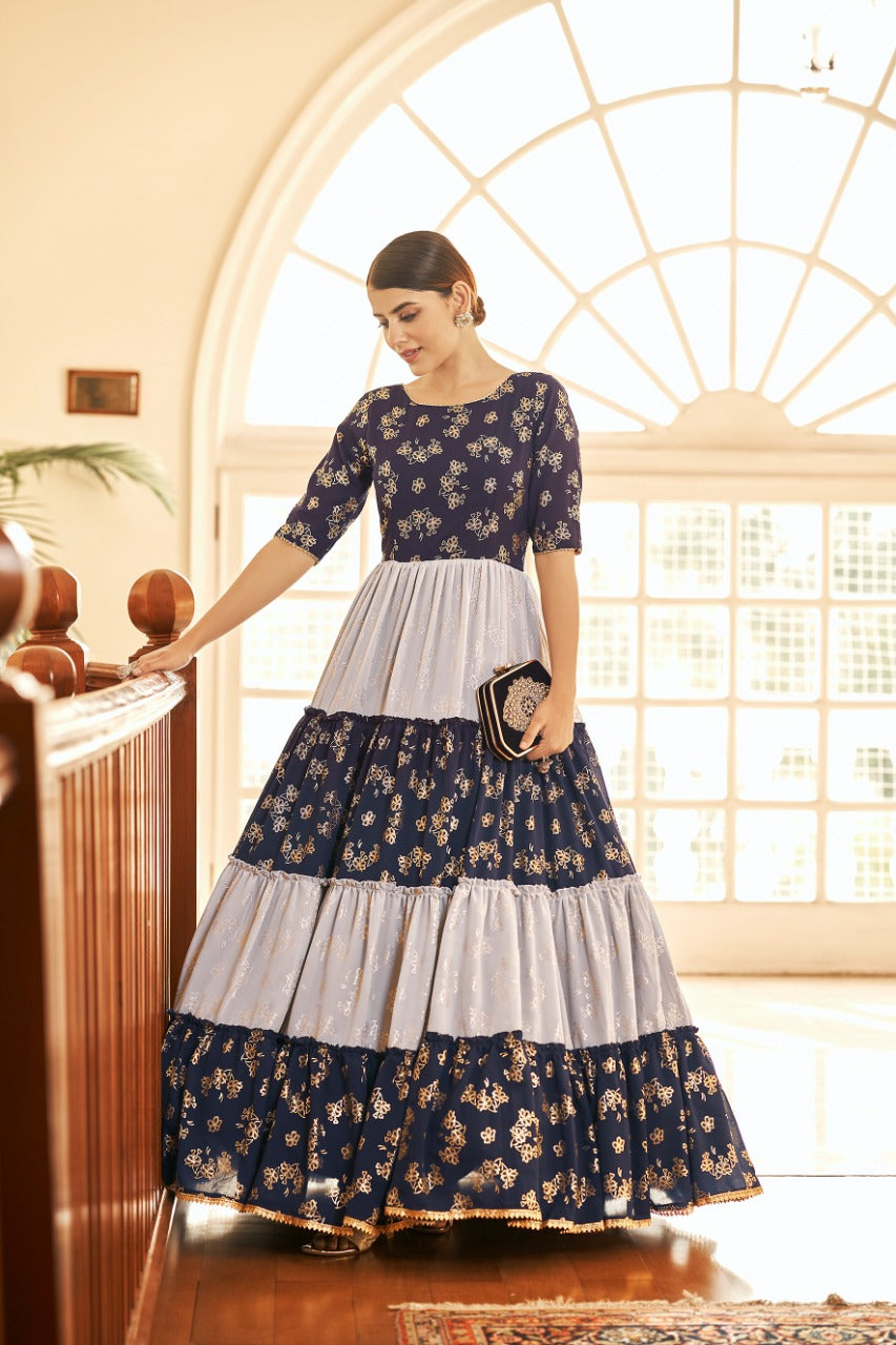 Awesome Faux Georgette Festival Designer Gown