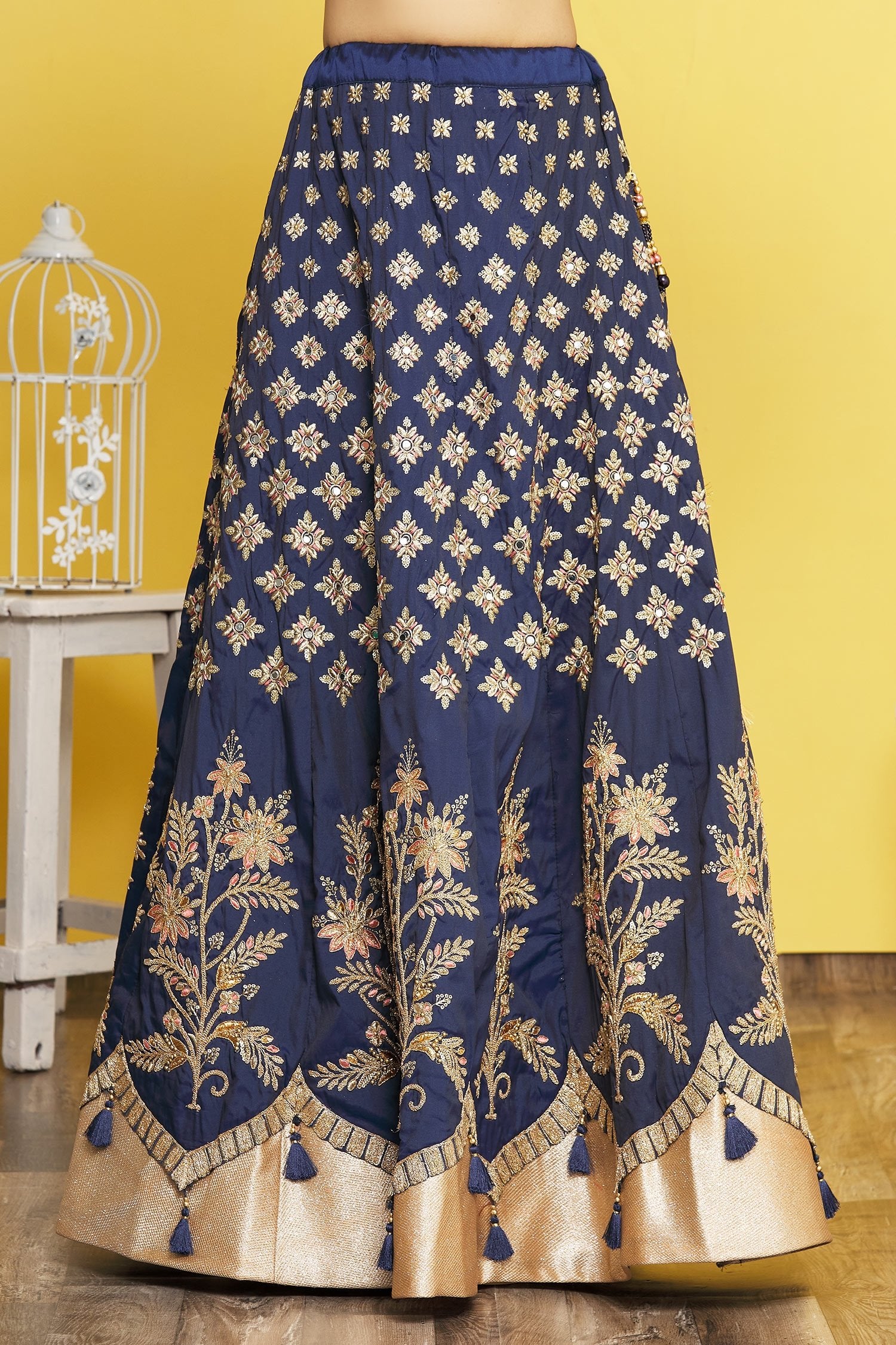 Blue Color Tafeta Silk Resham Lehenga Choli