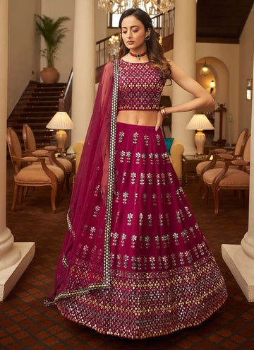 Deep Pink Lehenga With Gota Patti and Thread Embroidery Work