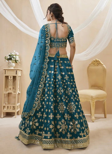 Embroidered Art Silk Indian Designer Lehenga Choli