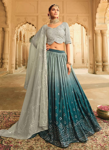 Embroidered Sequins Trendy Wedding Lehenga Choli