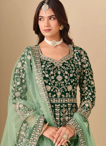Indian Velvet Suit Designs Pakistani with Heavy Embroidery For Eid