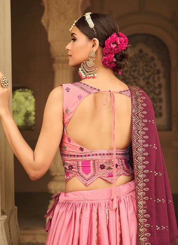 Magenta Sequins Embroidered Trendy Lehenga Choli