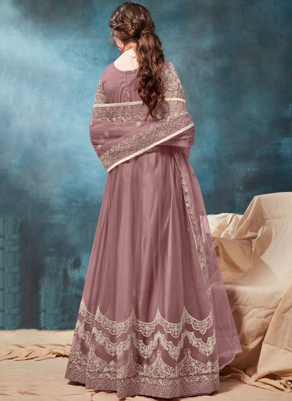 Net Embroidered Designer Anarkali Salwar Suit