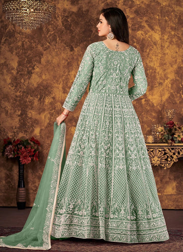 Net Sea Green Trendy Indian Salwar Kameez