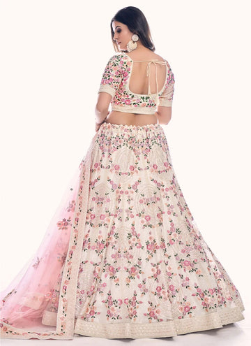 Off White Net Dori and Embroidered Lehenga Choli