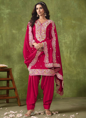 Rani Silk Embroidered Indian Suit