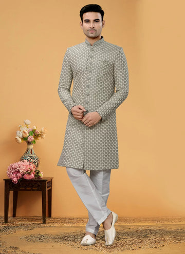 Regal Mens Lucknowi Indo Western with Hand Work Embellishments