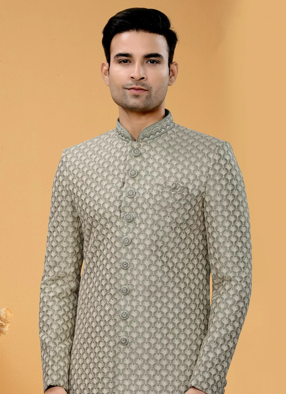 Regal Mens Lucknowi Indo Western with Hand Work Embellishments